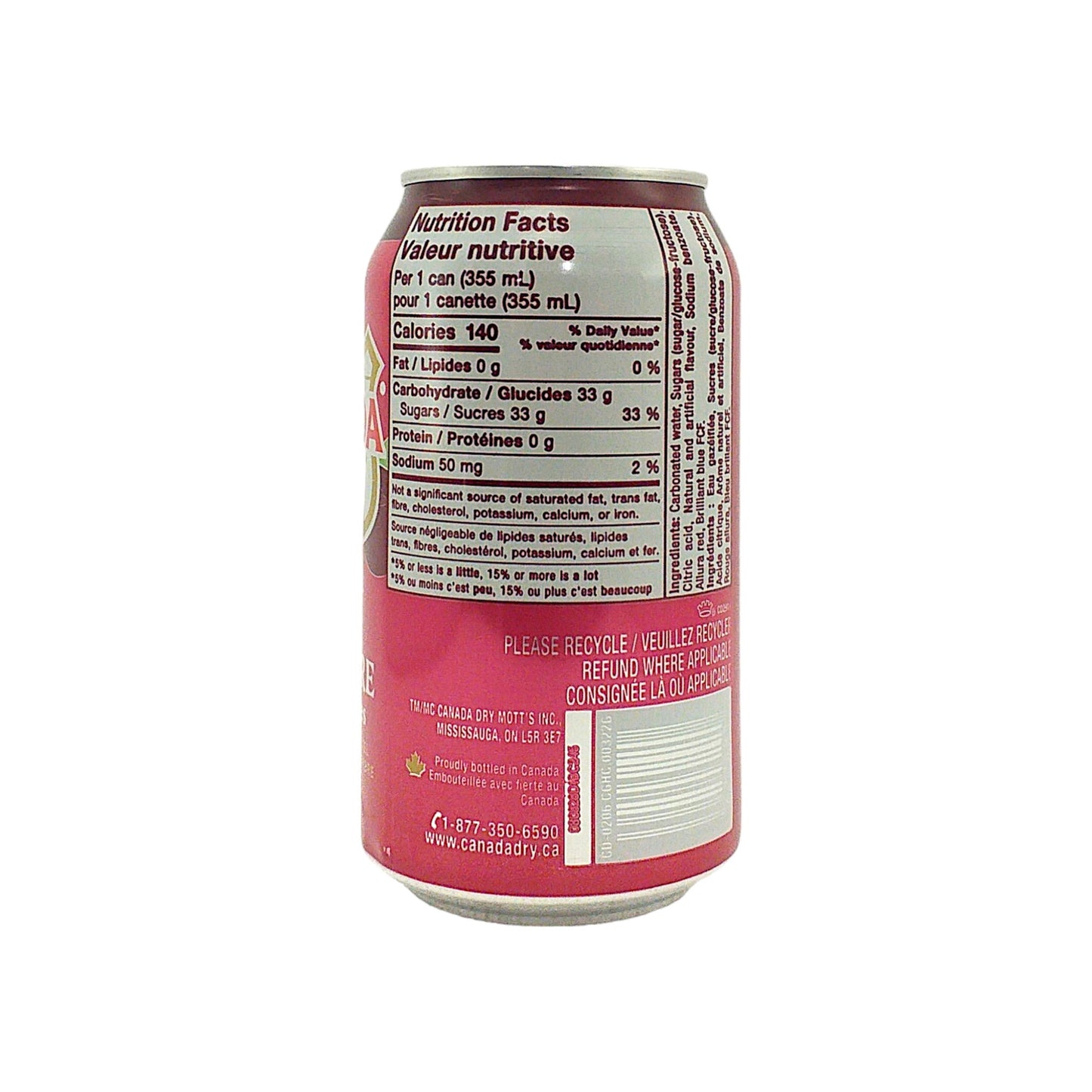 CANADA DRY Ginger Ale Original / Cranberry - 2 x 355 ml. cans