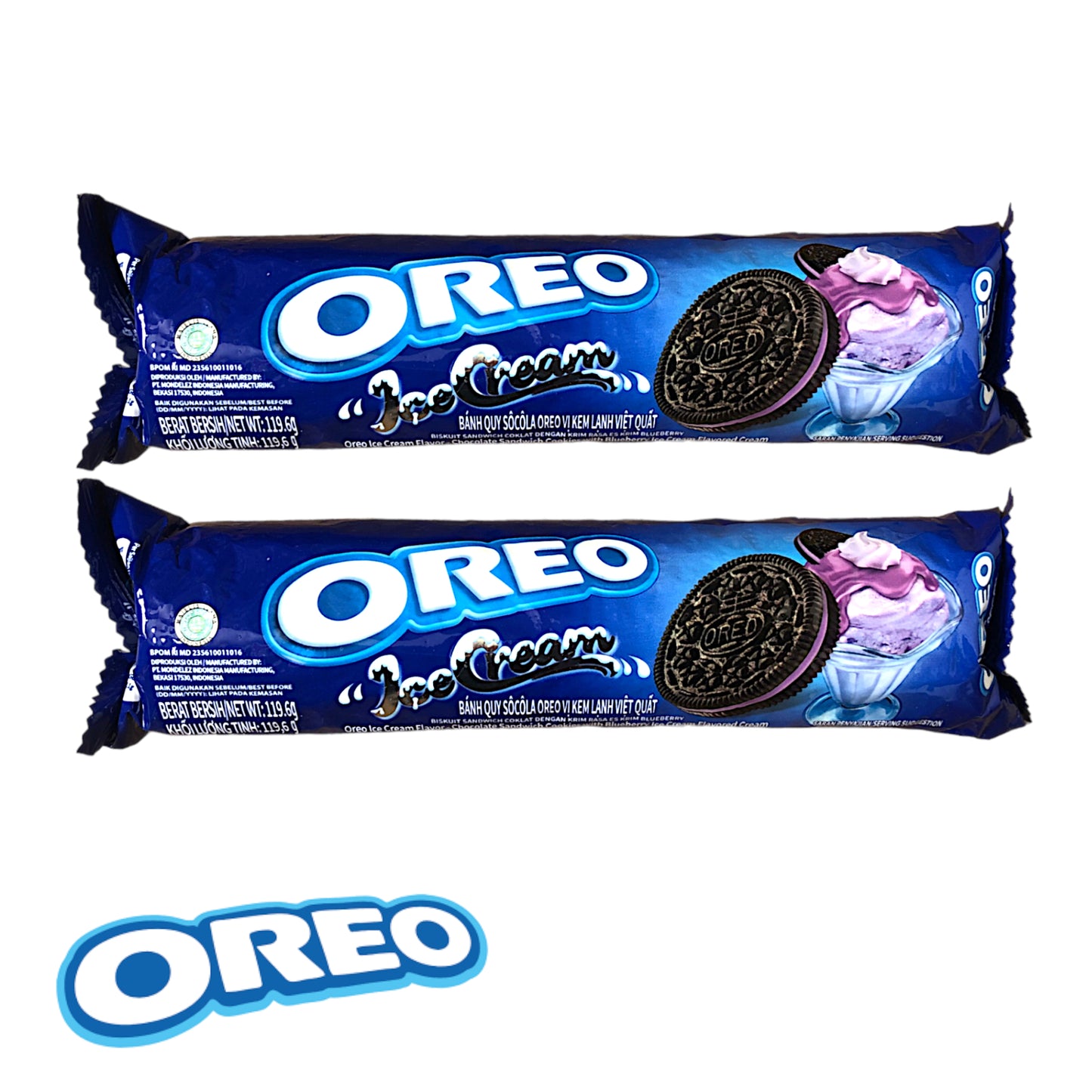 OREO Cookies Blueberry / Strawberry Cream VIETNAM IMPORT - 2 x 119 gr. pack