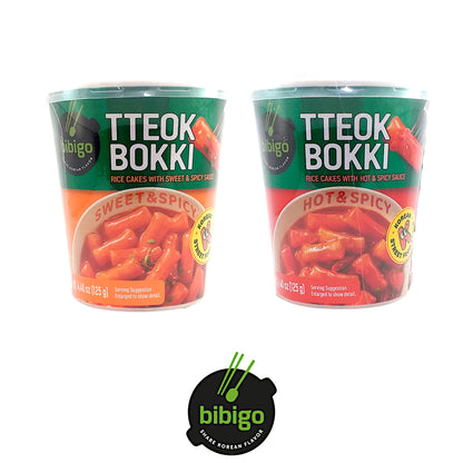 BIBIGO Tteokbokki Cup Hot'n'Spicy / Sweet'n'Spicy - 2 x 125 gr. cup