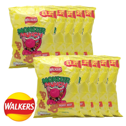 WALKERS MONSTER MUNCH Pickled Onion / Roast Beef / Sweet and Spicy - 10 x 72 gr. pack