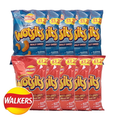 WALKERS WOTSITS Really Cheesy / Sweet and Spicy - 10 x 60 gr. packs