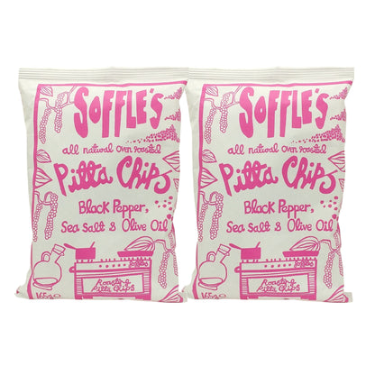 SOFFLES Pitta Chips Salt and Pepper / Tomato Basil / Rosemary Thyme - 2 x 165 gr. packs