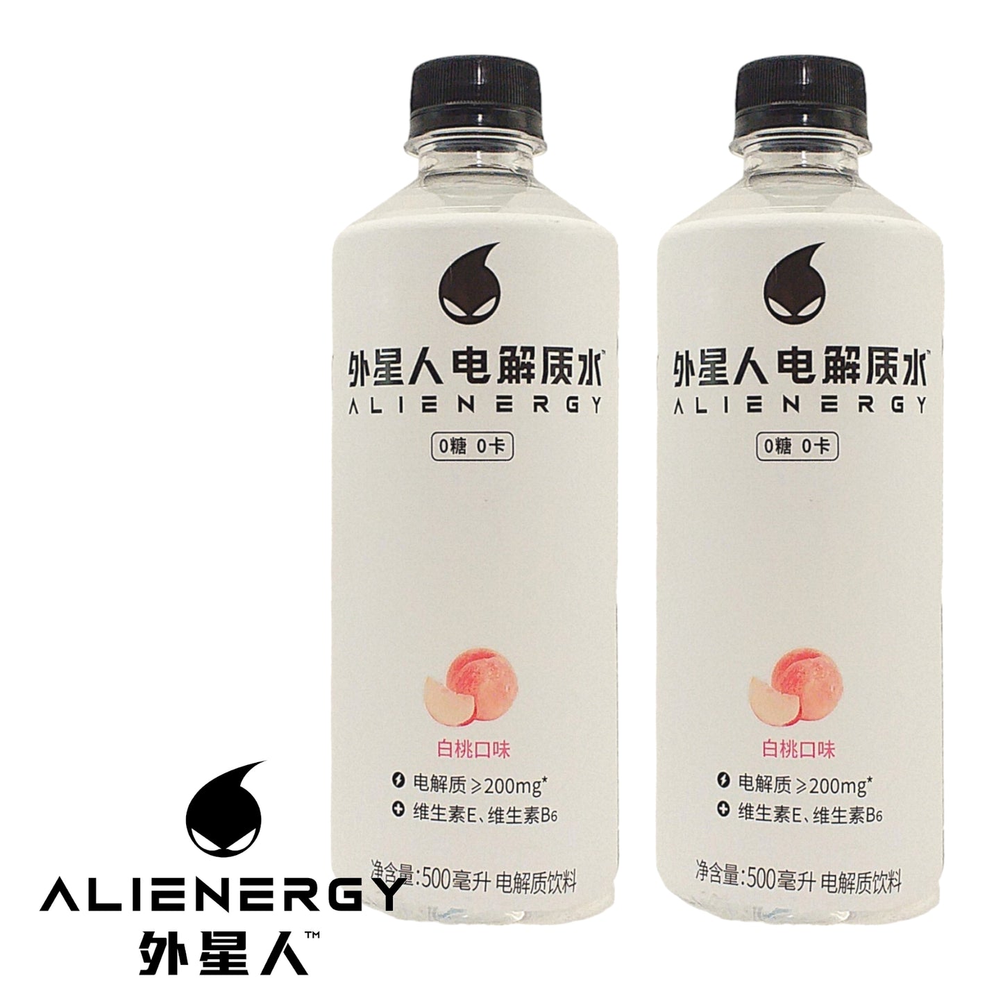 ALIENERGY Energy Drink White Peach / Lychee / Grapefruit - 2 x 500 ml. bottle