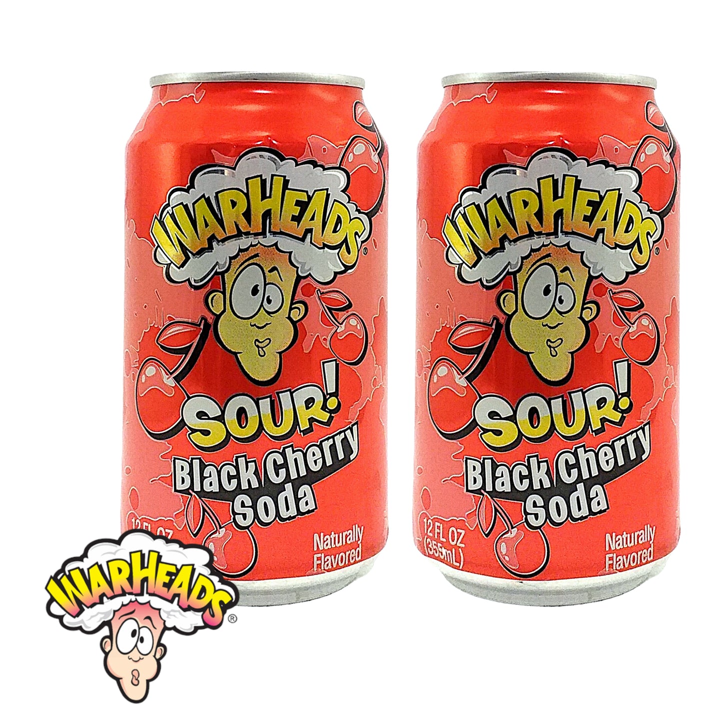 WARHEADS SOUR Drink Soda Black Cherry / Lemon / Watermelon / Raspberry - 2 x 355 ml. can