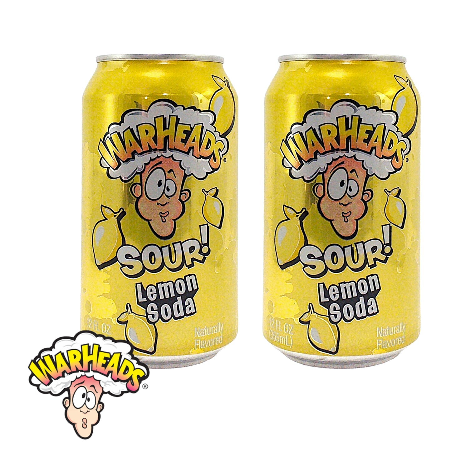 WARHEADS SOUR Drink Soda Black Cherry / Lemon / Watermelon / Raspberry - 2 x 355 ml. can