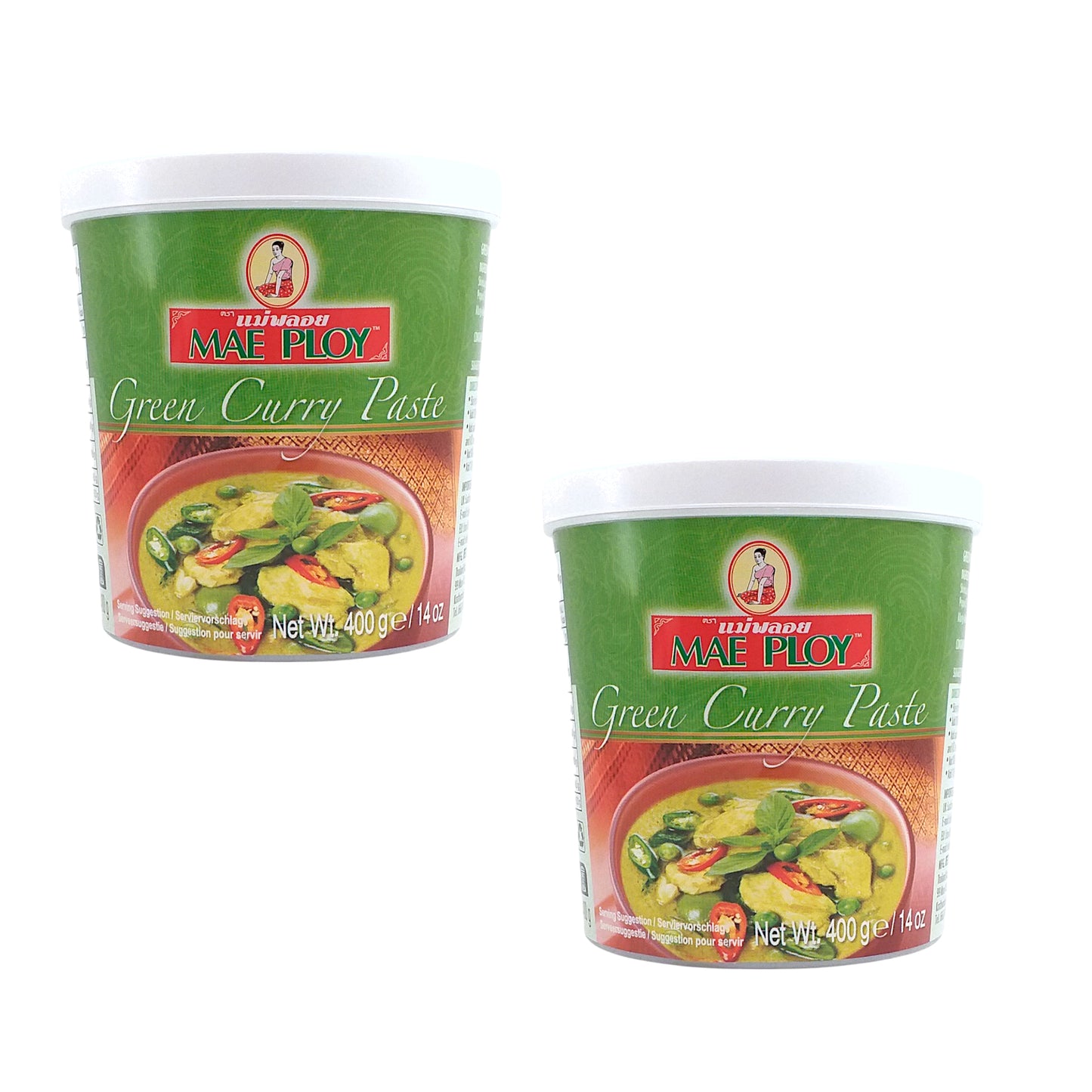 MAE PLOY Curry Paste Red / Green / Panang / Yellow / Tom Yum / Massaman - 2 x 400 gr. pack