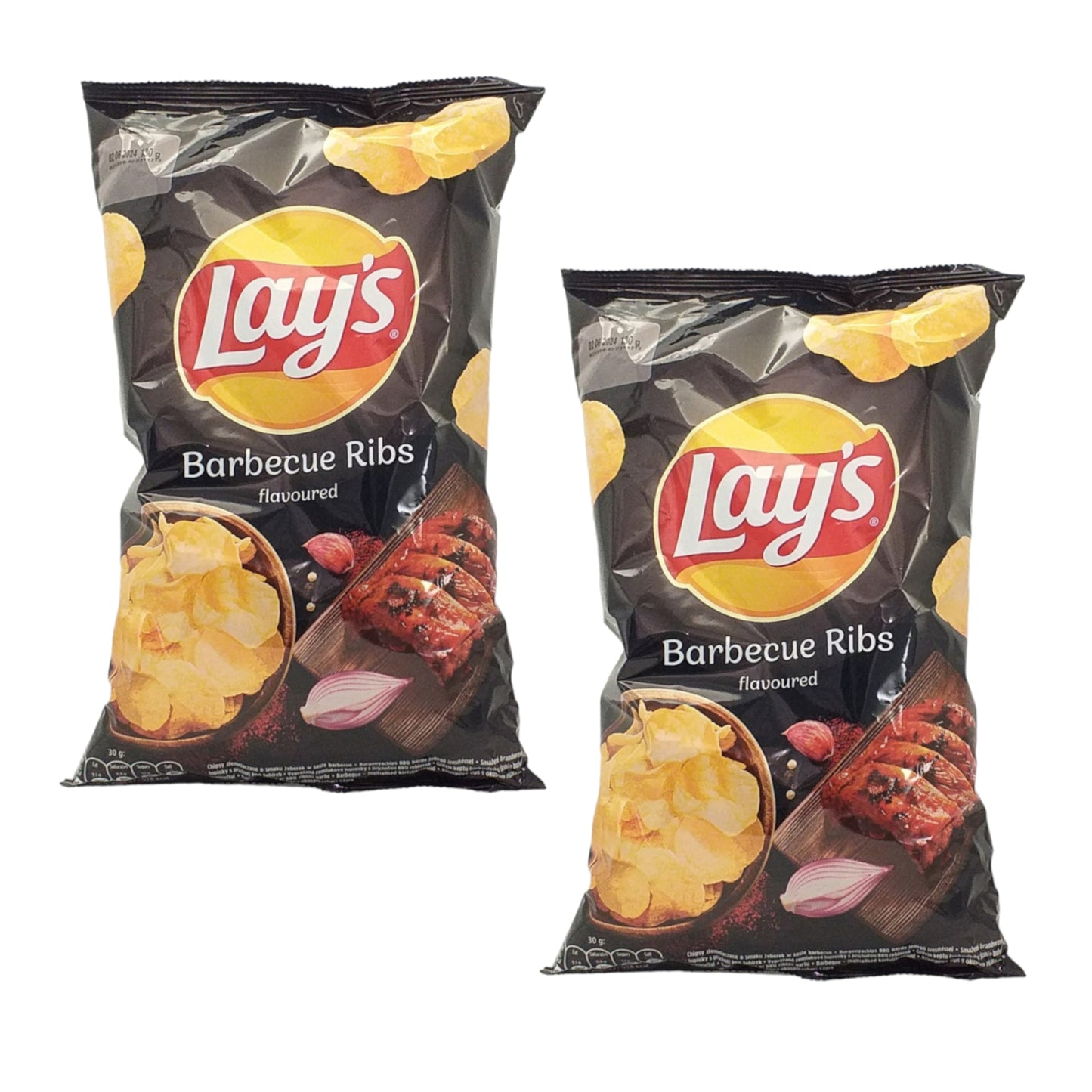 LAYS Crisps Barbecue / Cheese / Green Onion / Bacon / Paprika / Salt / Chicken - 2 x 130 gr. pack