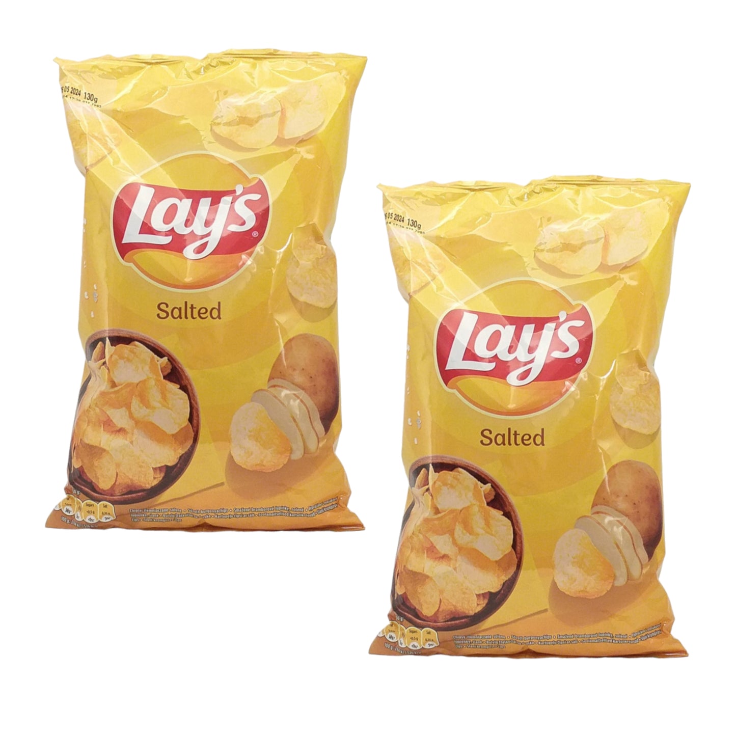 LAYS Crisps Barbecue / Cheese / Green Onion / Bacon / Paprika / Salt / Chicken - 2 x 130 gr. pack