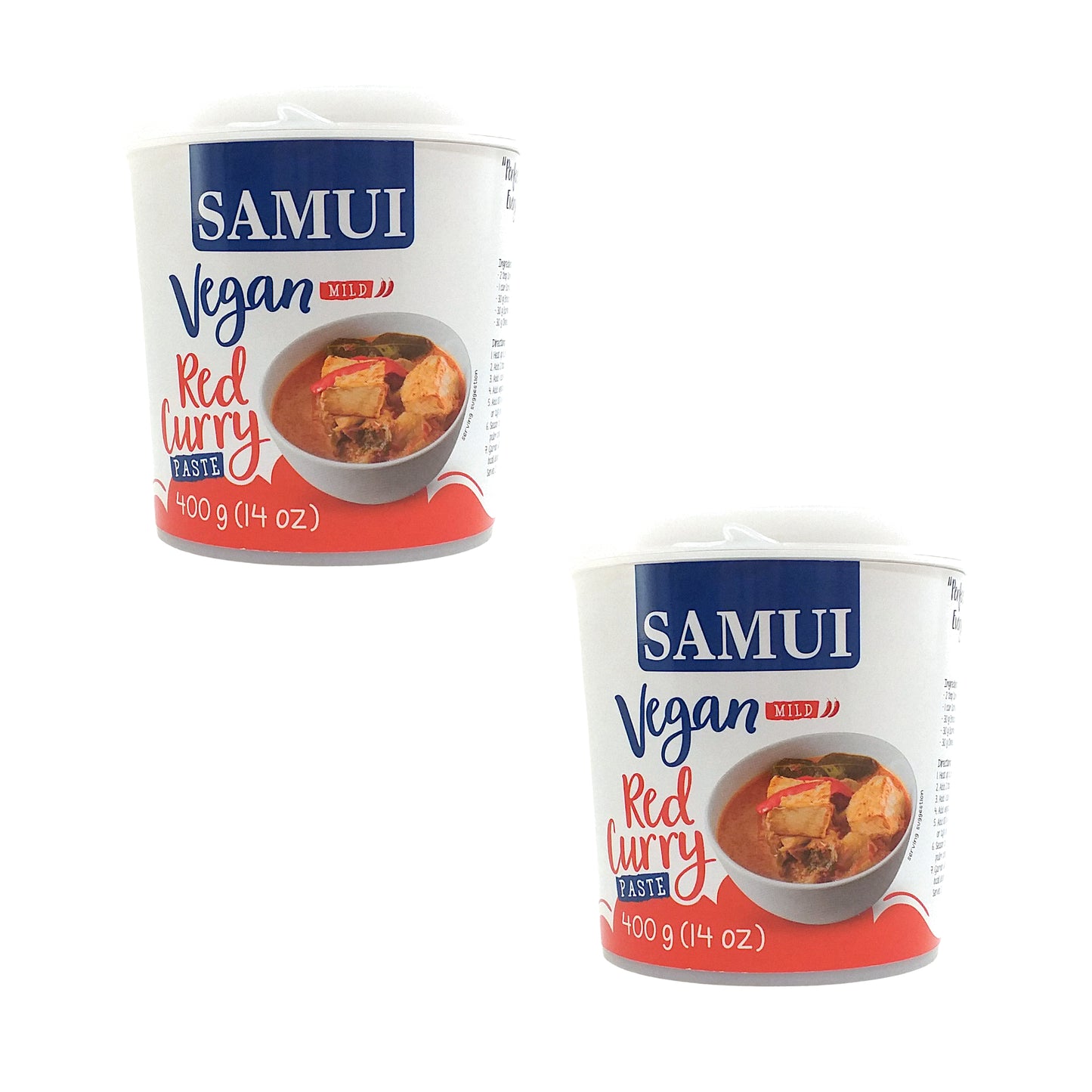 SAMUI Vegan Curry Red / Green / Panang / Massaman - 2 x 400 gr. pack