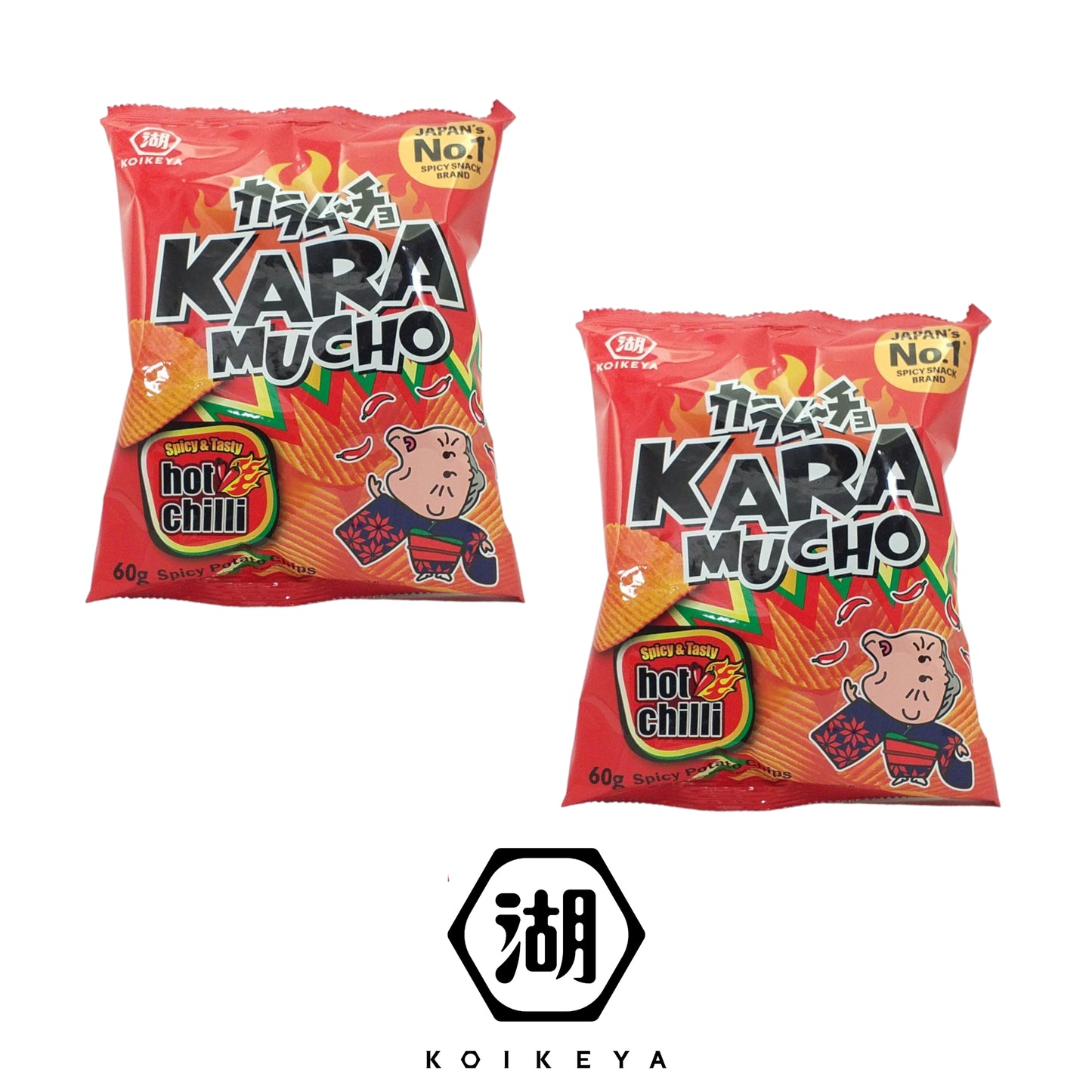 KOIKEYA KARA MUCHO Hot Chilli Ridged / Flat - 2 x 60 gr. packs