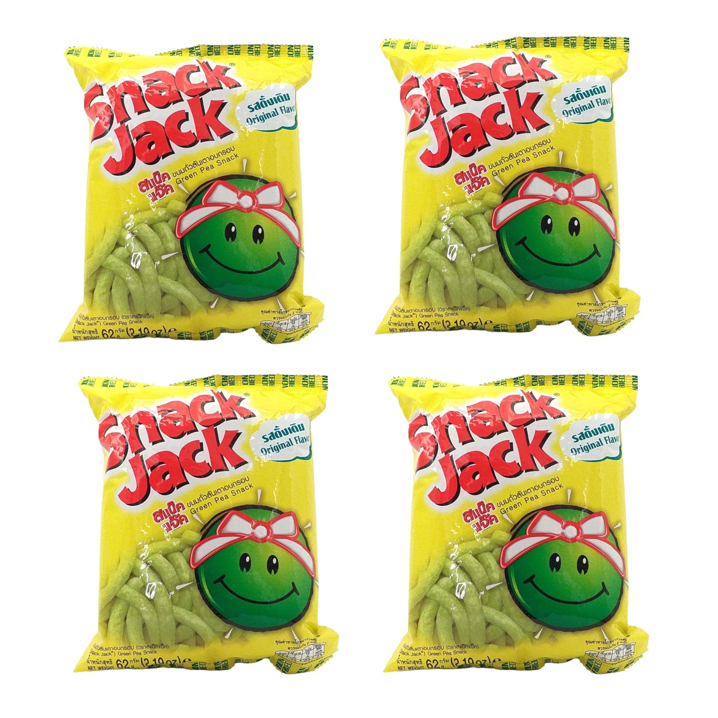 SNACK JACK Classic Green Pea Snack - 2 x 62 gr. pack