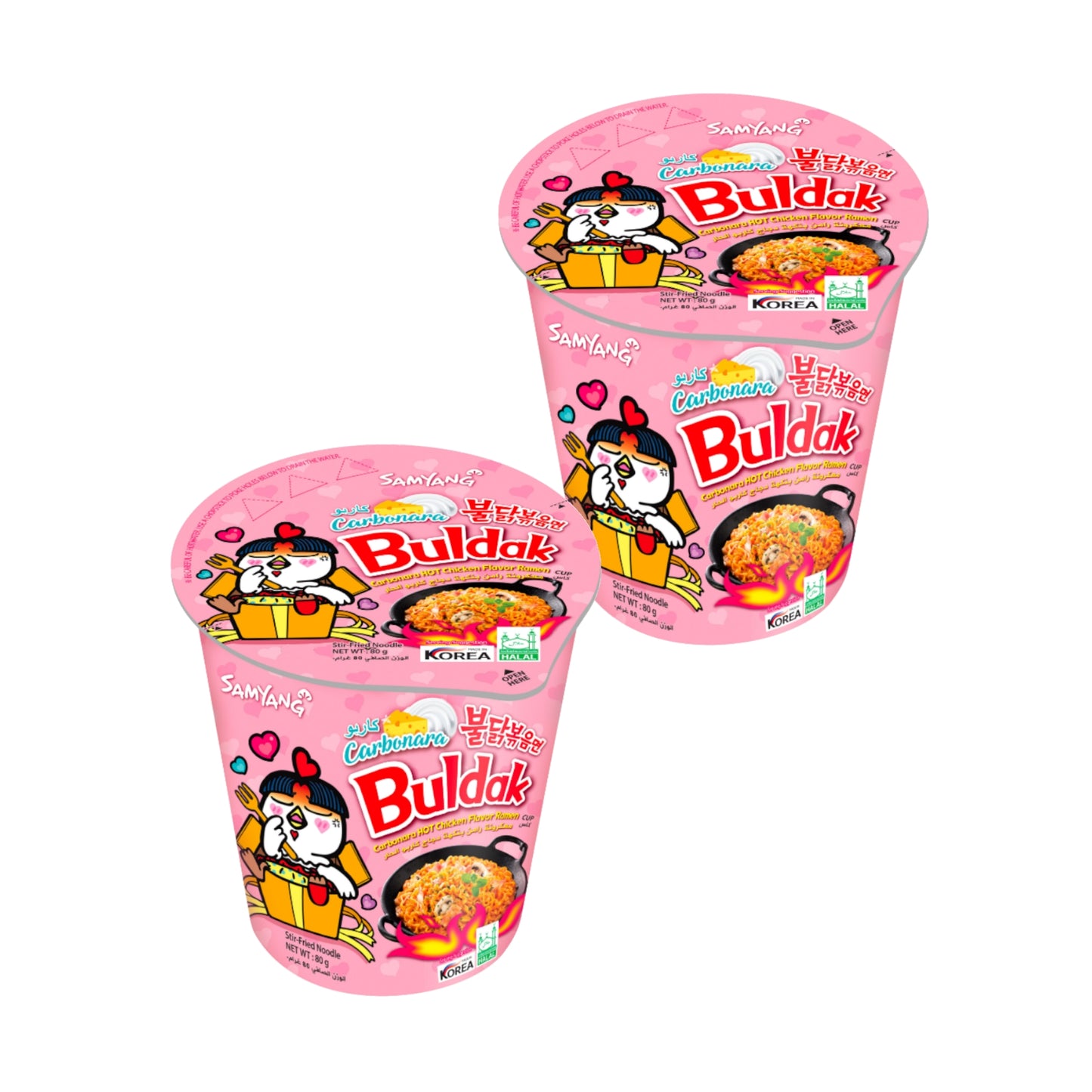 SAMYANG Ramen Cups Original / Carbonara - 2 x 80 gr. cups