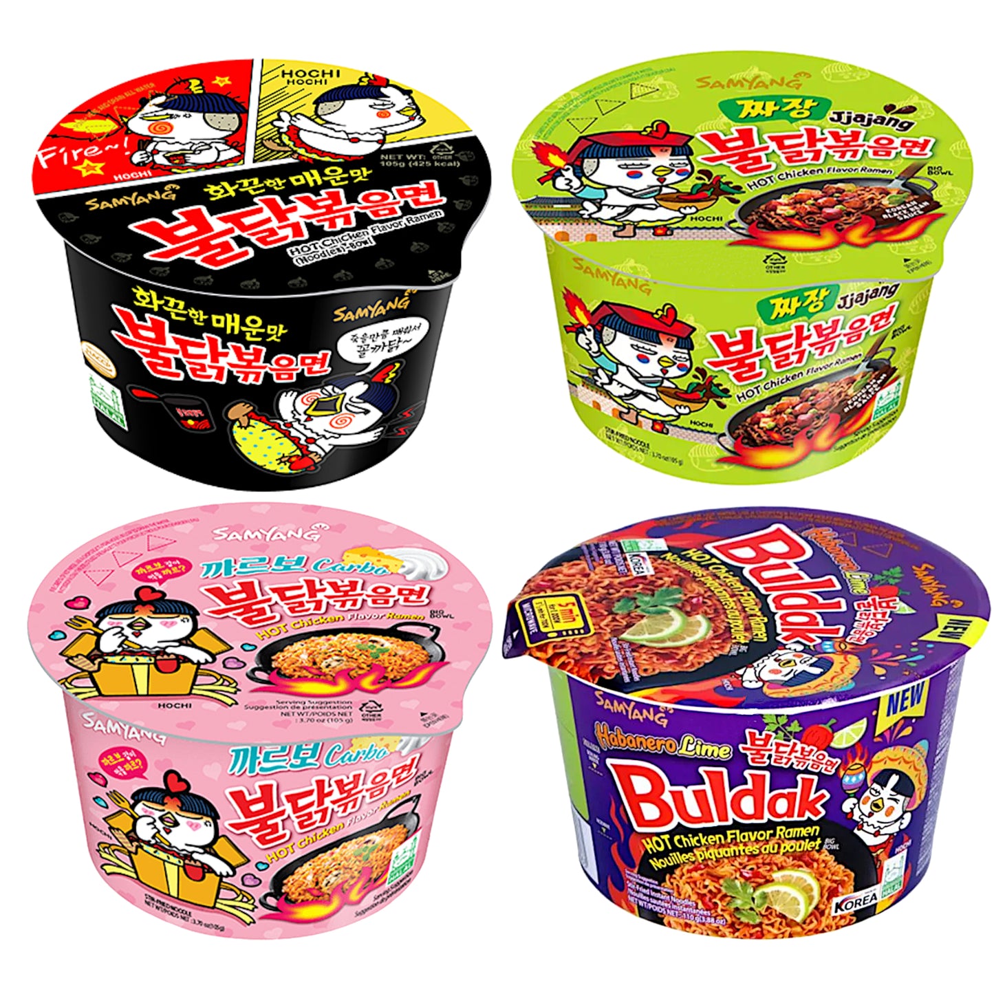 SAMYANG Ramen Large Bowls Original / Jjajang / Habanero - 2 x 110 gr.