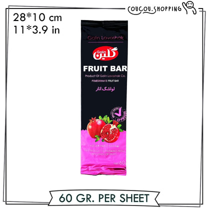 Lavashak TikTok Pomegranate Fruit Bar - Galin – LARGE SHEET 60gr.